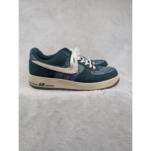 Nike Air Force 1 488298-306 Mens 12 Green Snake Skin Shoes Dark Atomic Teal - Picture 7 of 16